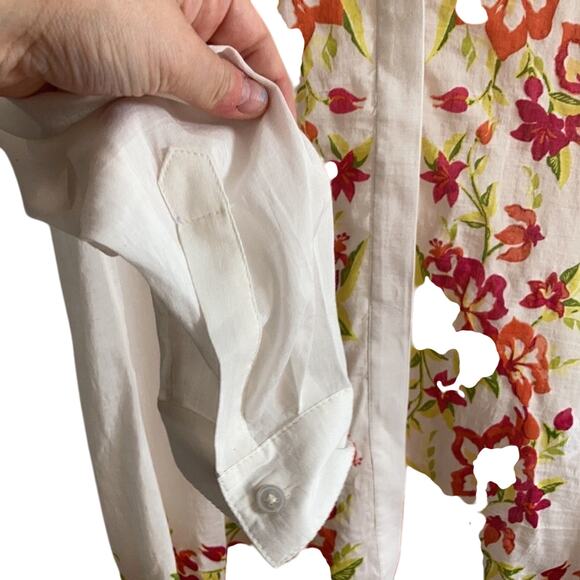 Chico's Coconut Floral Western Equestrian Rodeo Ranch Boho Button Up Cotton Top - Picture 5 of 9